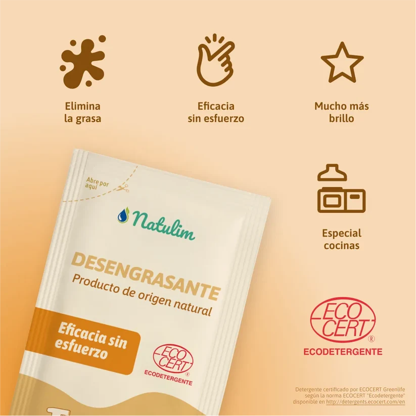 Recarga desengrasante en polvo Natulim | Sin fragancia | 2 sobres