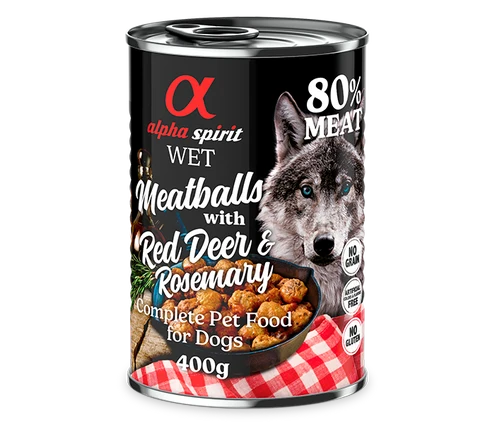 Albóndigas de Ciervo y Romero para perros adultos (lata 400 g)