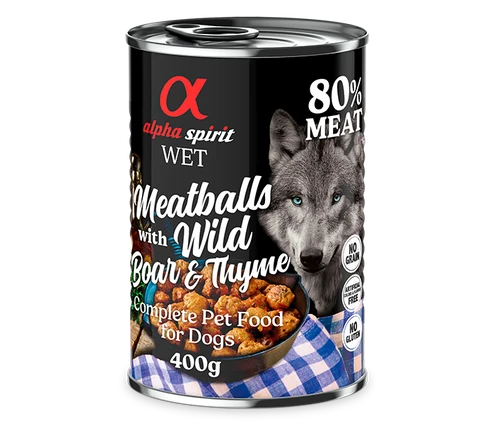 Albóndigas de Jabalí y Tomillo para perros adultos (lata 400 g)