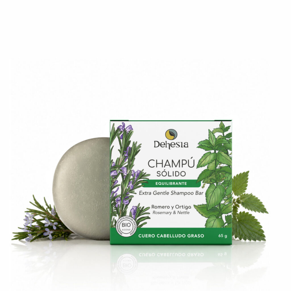 Champú sólido Equilibrante BIO para cabello graso y caspa – Dehesia (65 g)