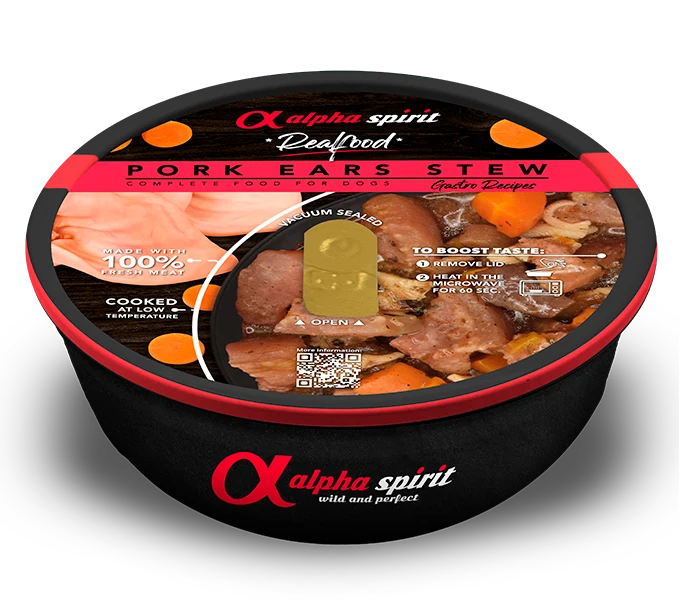 Estofado de Oreja de Cerdo para perros – Alpha Spirit Real Food (280 g)