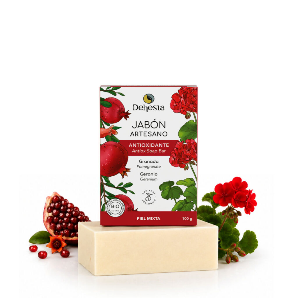 Jabón artesano antioxidante bio | Facial y corporal, piel mixta | 100g