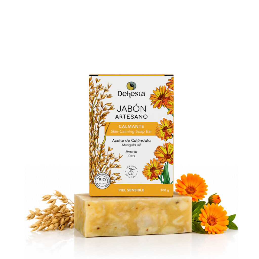 Jabón artesano calmante bio | Facial y corporal, piel sensible | 100g