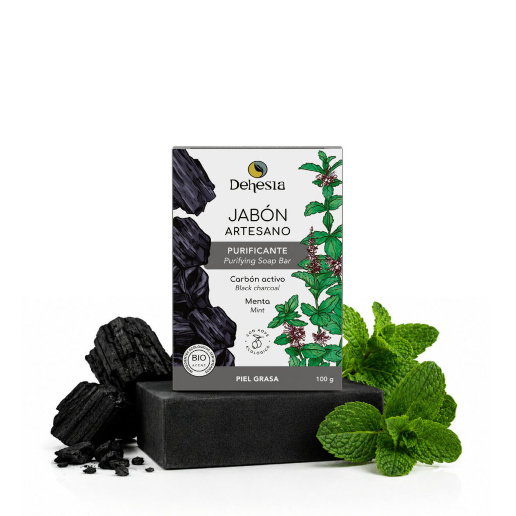 Jabón artesano purificante bio | Facial y corporal, piel grasa, granitos, acné | 100g