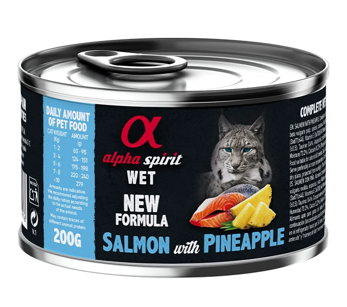Paté de Salmón con Piña para gatos – Alpha Spirit (lata 200g)
