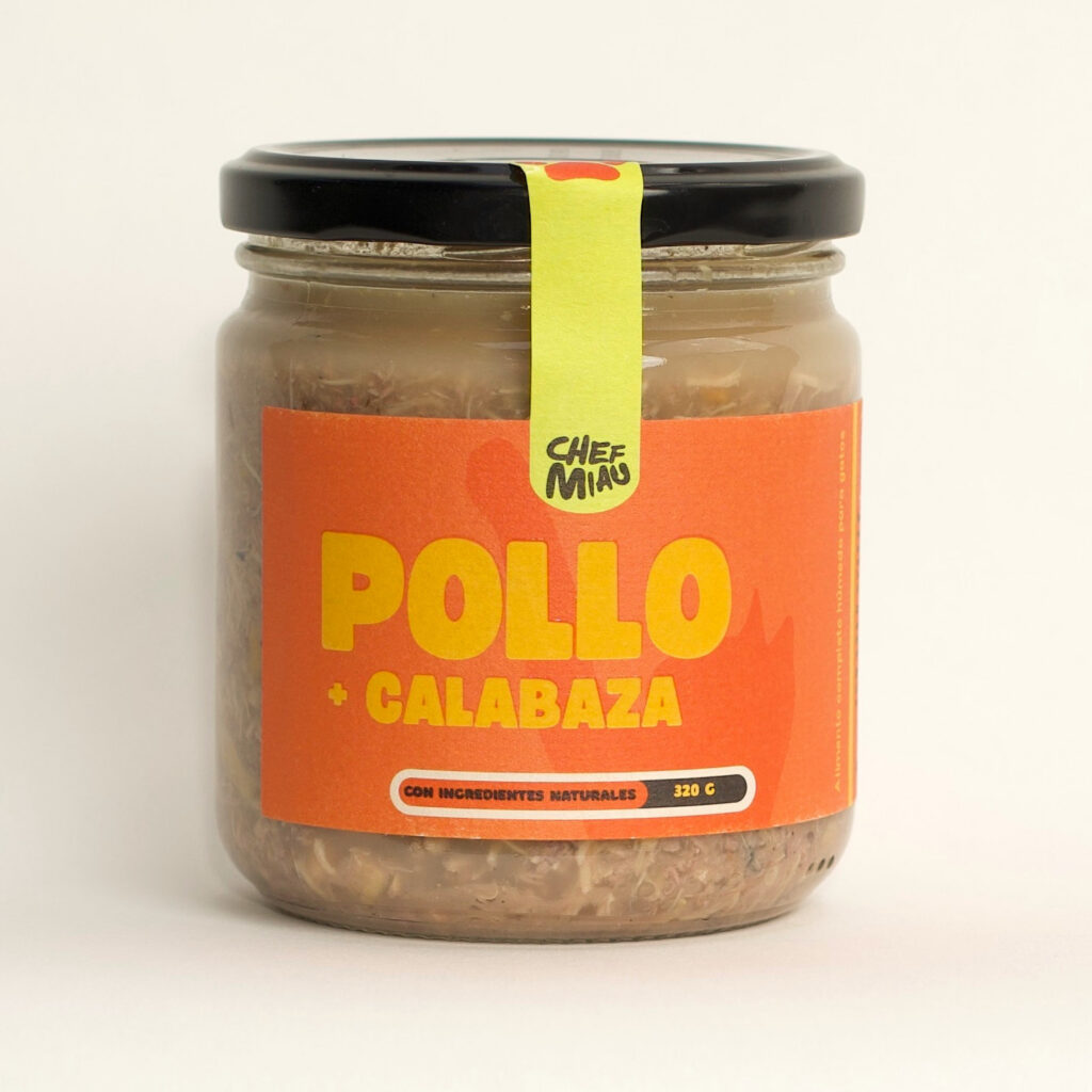 Pollo con Calabaza para gatos adultos – Chef Miau (tarro 320 g)